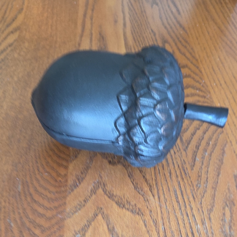 CRATE AND BARREL Black Acorn Metal Decor Accent with Textured Cap